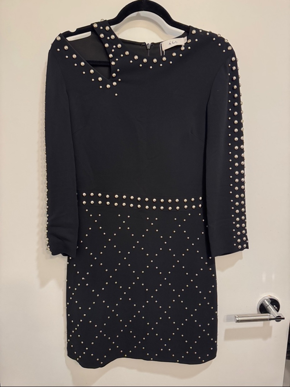 A.L.C. Taraji Black Studded Mini Dress